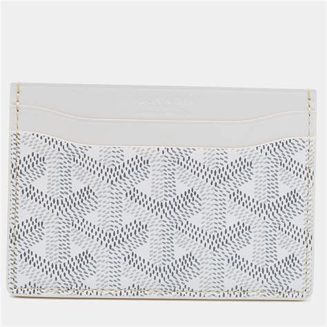 goyard saint sulpice white|GOYARD Goyardine Saint Sulpice Card Holder White.